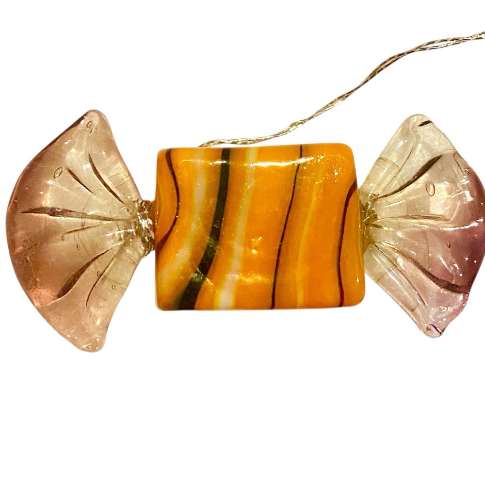 Art Glass Halloween Candies Orange and Black - Picture 3 of 4